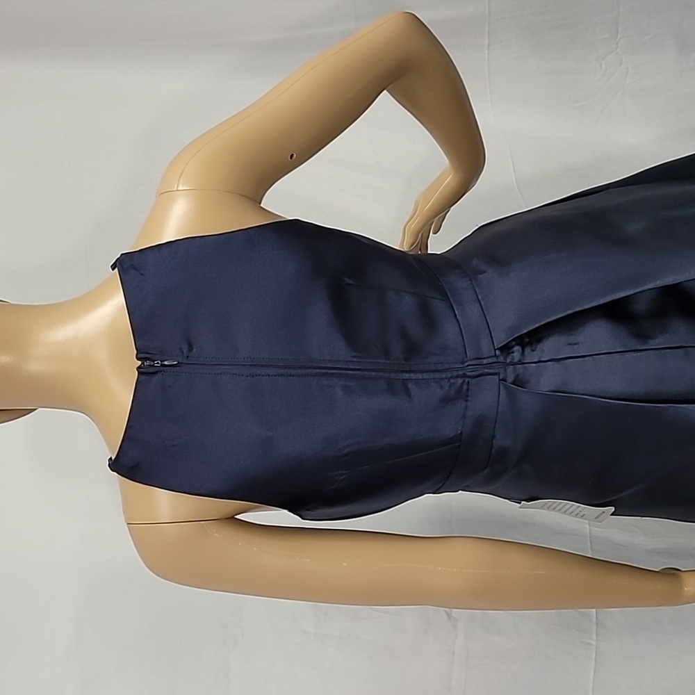 Lulu's Women's Navy Broadway Show Satin High-low Gown - Picture 11 of 13